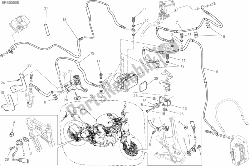 All parts for the Antilock Braking System (abs) of the Ducati Monster 821 USA 2020
